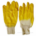Safety yellow nitrile working glove
